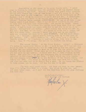 Lot #2018 Malcolm X Typed Letter Signed  - Image 2