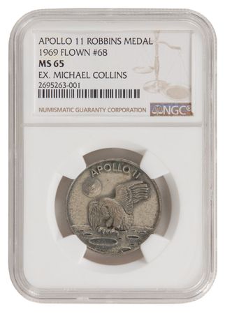 Lot #2083 Michael Collins?s Flown Apollo 11 Robbins Medal - Image 1