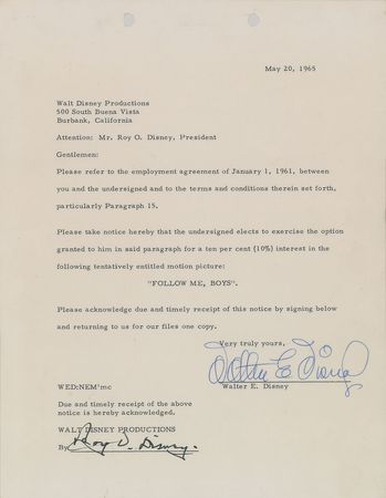 Lot #2086 Disneyland Historical Documents Archive - Image 1