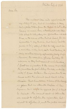 Lot #216 Oliver Ellsworth Handwritten Letter Signed - Image 1