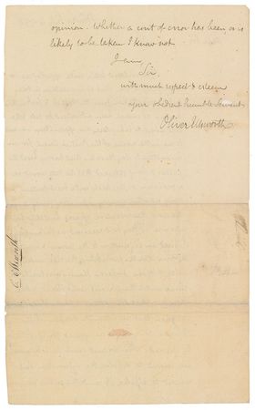 Lot #216 Oliver Ellsworth Handwritten Letter Signed - Image 2