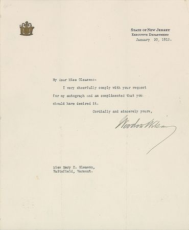 Lot #70 Woodrow Wilson Typed Letters Signed - Image 1