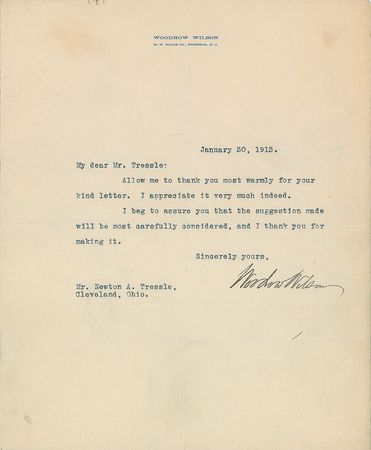 Lot #70 Woodrow Wilson Typed Letters Signed - Image 2
