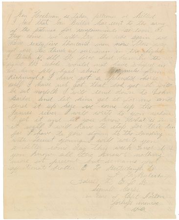 Lot #393 Battle of Proctor's Creek Handwritten Letter Signed - Image 2