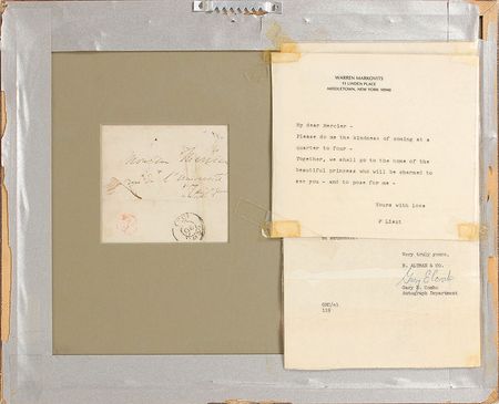Lot #628 Franz Liszt: Liszt intends to visit a “beautiful princess” - Image 2