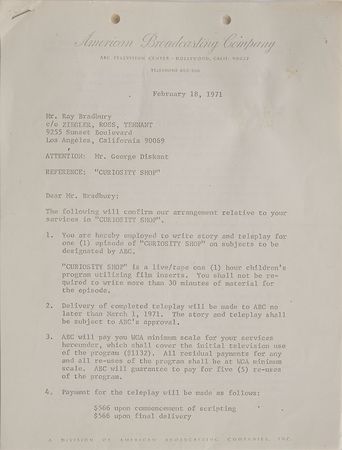 Lot #506 Ray Bradbury - Image 1