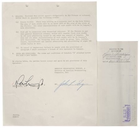 Lot #789 Lucille Ball and Desi Arnaz Signed Document - Image 2
