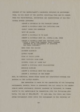 Lot #804 Lou Costello Signed Document - Image 2
