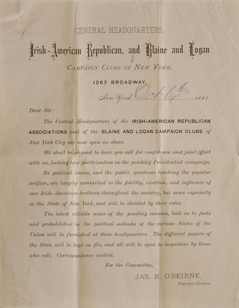 Lot #288 Lincoln Assassination: James Rowan O’Beirne - Image 3