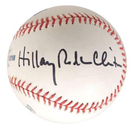 Lot #170 Bill and Hillary Clinton: The Clintons and America?s pastime - Image 1