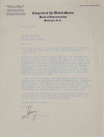 Lot #153 Gerald Ford - Image 1
