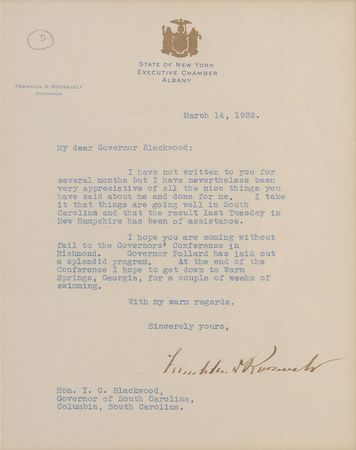 Lot #125 Franklin D. Roosevelt: ?I hope to get down to Warm Springs, Georgia, for a couple of weeks of swimming? - Image 2