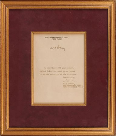 Lot #405 William F. Halsey Signature - Image 1