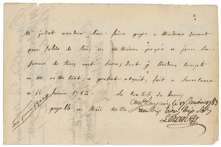 Lot #259 Countess Marie du Barry Signed Note - Image 1