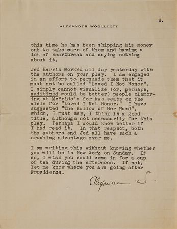 Lot #618 Alexander Woollcott: “If I do nothing else next year, I will see to it that I am free to go about and do purposeless and unimportant things” - Image 2