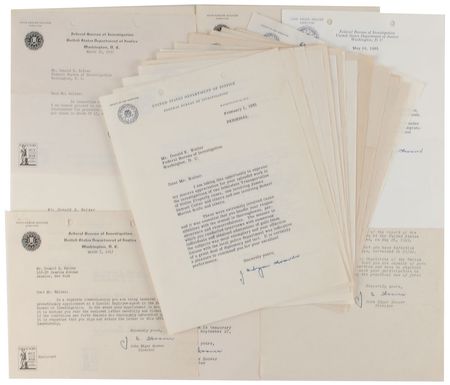 Lot #318 J. Edgar Hoover: Collection of letters from the longtime FBI head - Image 1