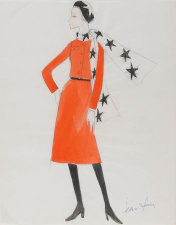Lot #837 Jean Louis: Lovely vintage United Airlines stewardess designs - Image 1