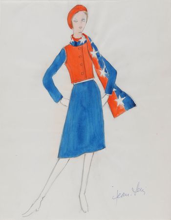 Lot #837 Jean Louis: Lovely vintage United Airlines stewardess designs - Image 2