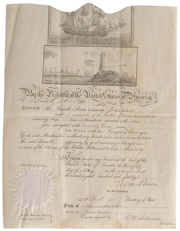 Lot #19 Martin Van Buren Signed Document