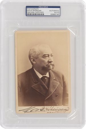 Lot #376 Philip H. Sheridan: Twice-signed portrait of the Union commander - Image 2