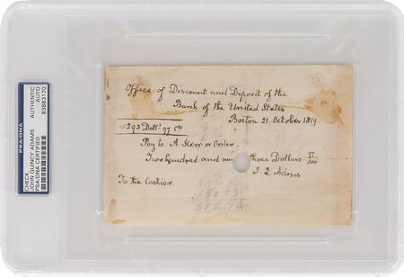 Lot #14 John Quincy Adams Check