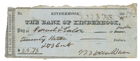 Lot #20 Martin Van Buren Check