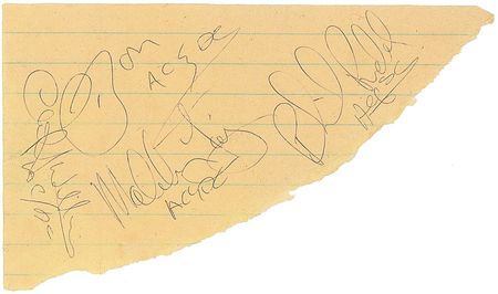 Lot #705 AC/DC: Full set of 1978 AC/DC signatures - Image 1