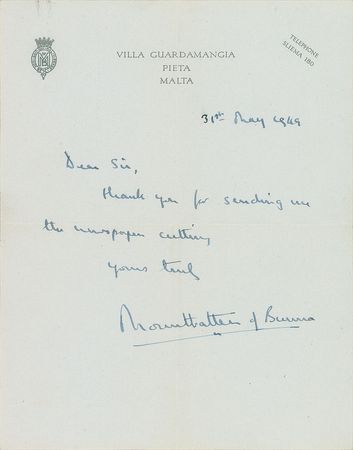 Lot #412 Mountbatten of Burma Letters - Image 3