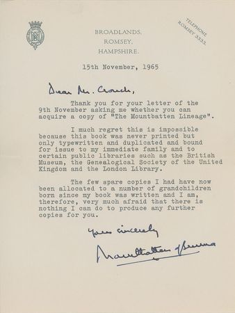 Lot #412 Mountbatten of Burma Letters - Image 4