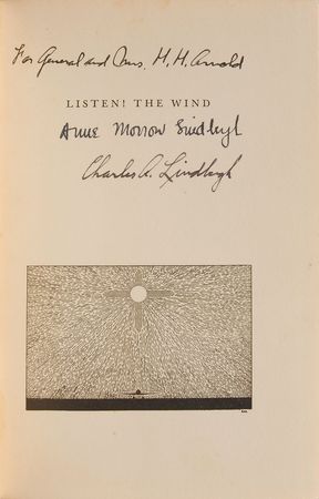 Lot #426 Charles Lindbergh: Inscribed to General Hap Arnold - Image 1