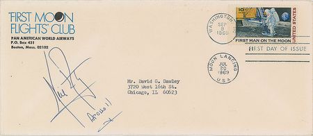 Lot #435 Neil Armstrong: Uncommon letter and envelope signed by the first moonwalker - Image 2