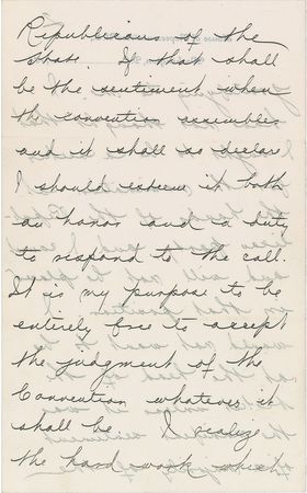 Lot #59 William McKinley: Congressman McKinley considers a gubernatorial campaign: 