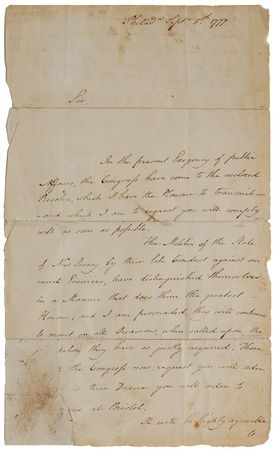 Lot #186 John Hancock: New Jersey militia honored for their “Conduct against our cruel Enemies” in 1777 - Image 2