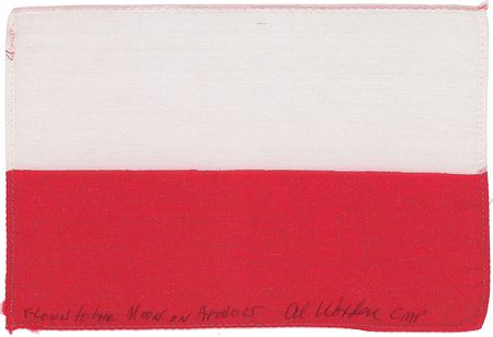 Lot #436 Al Worden: Polish flag flown to the moon - Image 1