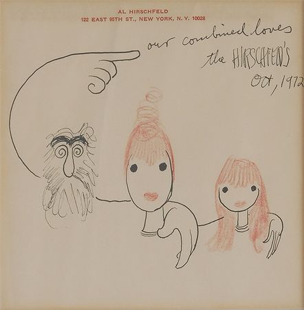 Lot #517 Al Hirschfeld: Self-portrait sketch of Hirschfeld’s family - Image 2
