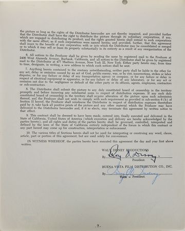 Lot #531 Roy O. Disney Signed Document - Image 2