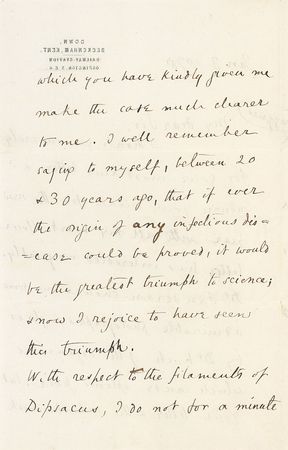 Lot #223 Charles Darwin: Darwin excitedly reports on the origins of infectious diseases - Image 2