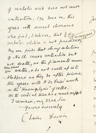 Lot #223 Charles Darwin: Darwin excitedly reports on the origins of infectious diseases - Image 4