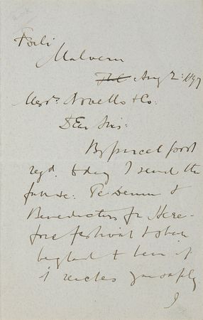 Lot #626 Edward Elgar Handwritten Letter Signed - Image 1