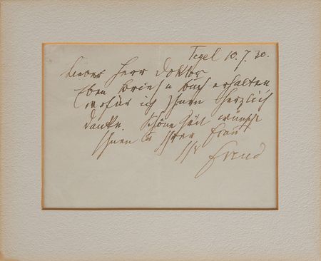 Lot #238 Sigmund Freud: Twice-signed Freud postcard toprominent early student, Theodor Reik - Image 1