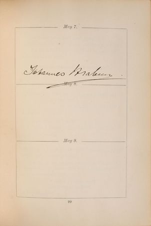 Lot #621 Composers, Musicians, Artists, and Royalty: Brahms, Bruch, and Dvorak highlight Wilma Neruda’s personal autograph book - Image 2