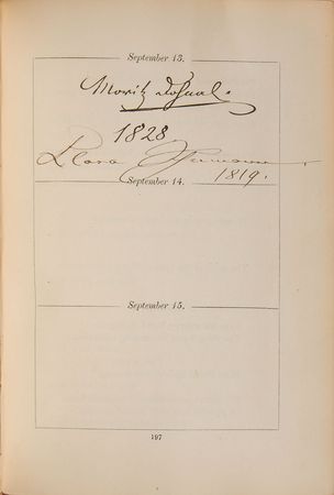 Lot #621 Composers, Musicians, Artists, and Royalty: Brahms, Bruch, and Dvorak highlight Wilma Neruda’s personal autograph book - Image 6