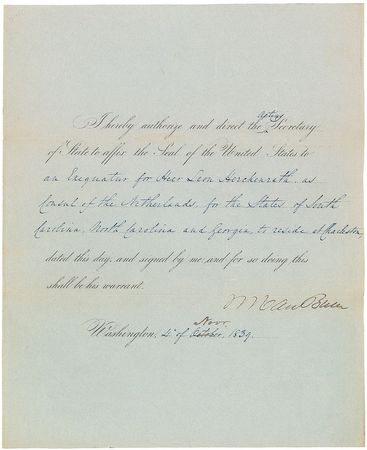 Lot #21 Martin Van Buren Signed Document
