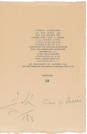 Lot #515 Salvador Dali Etching - Image 2