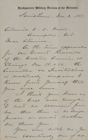 Lot #380 William T. Sherman: ?You won with us, you were essentially one of us, at Vicksburg, and on the Atlantic Coast? - Image 1