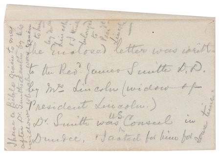Lot #38 Mary Todd Lincoln: Bible presented by Mary Todd Lincoln in Springfield, Illinois, plus a remarkable letter to her pastor - Image 8