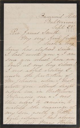 Lot #38 Mary Todd Lincoln: Bible presented by Mary Todd Lincoln in Springfield, Illinois, plus a remarkable letter to her pastor - Image 9