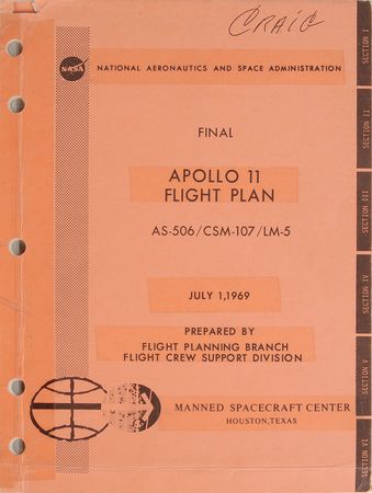 Lot #6288 Apollo 11 Final Flight Plan and Isolation Menus - Image 1