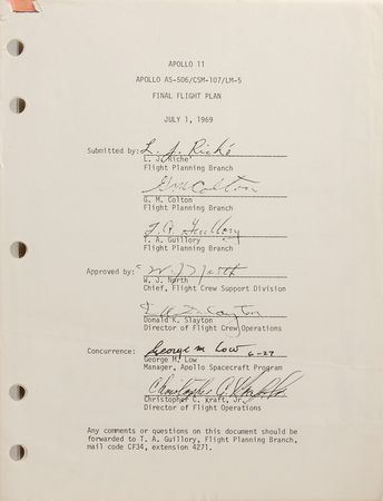 Lot #6288 Apollo 11 Final Flight Plan and Isolation Menus - Image 4