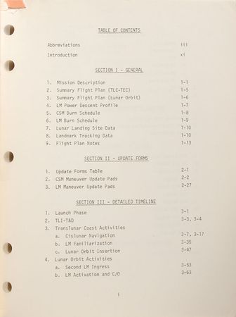 Lot #6288 Apollo 11 Final Flight Plan and Isolation Menus - Image 6